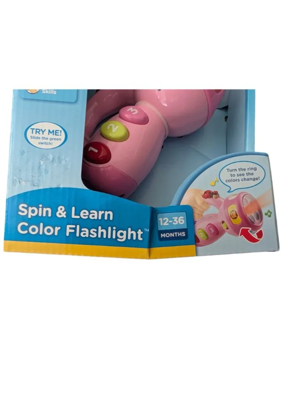 VTech Spin & Learn Color Flashlight Pink Engaging Buttons Teaches Colors & Numbe